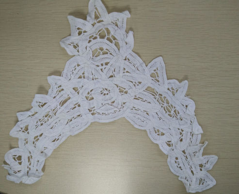 Kundengebundener Baumwollspitze-Kragen-handgemachter Hals-Spitze-Stickerei-Kragen 100%