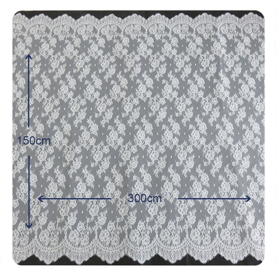 Chantilly-Spitze-Gewebe-Wimper-Spitze-Ordnung für das Kleid, das Weiß und das Grau der Frauen