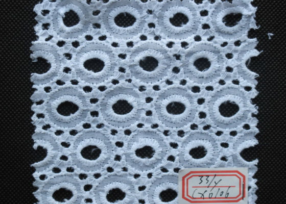 Reinweiß-Baumwollöse stickte Spitze-Ordnung für Baby-Abnutzung SGS CY-CX0106