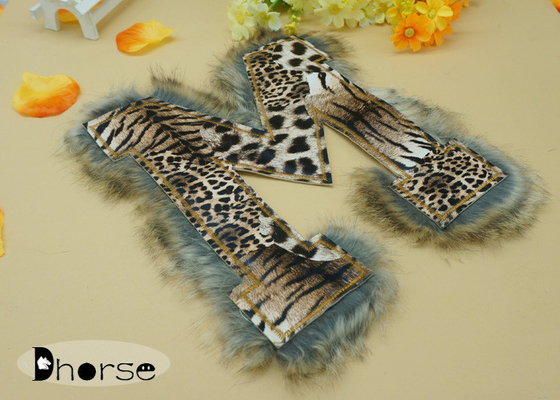 Leopard-Drucken des Buchstabe-M Brown bördelte Ordnungs-Applikation für Kleidung