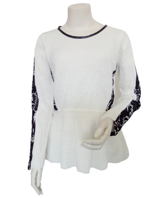 Schnüren Sie sich getäfelte PU-Halsordnung Damen-Pullover-Strickjackenabnutzungskleidung oder besonders angefertigt