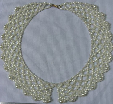 Perlen-Perlenkragen des verschiedenen Weiß handgestrickter retiary für Frauen/Kleid Dame
