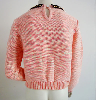 Damen-Pullover-Strickjacken Pullover des rosa Kragens abnehmbare für Herbst, Winter