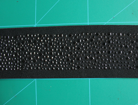 5cm schwarzes elastisches Nylon und Spandex gewebten Materials mit Bergkristall