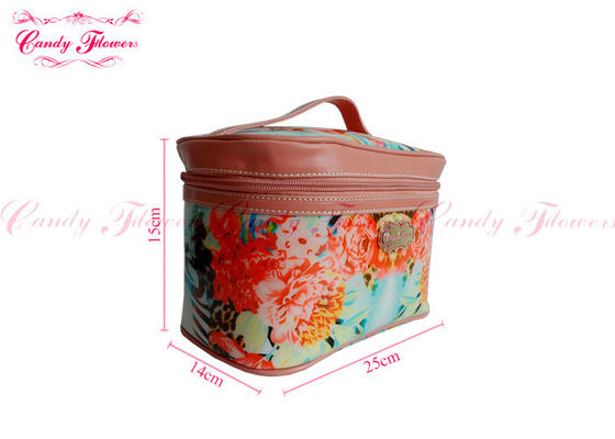 Kundengebundene kleine bilden Blumensegeltuch-Taschen-Reise-Kosmetik-Kasten