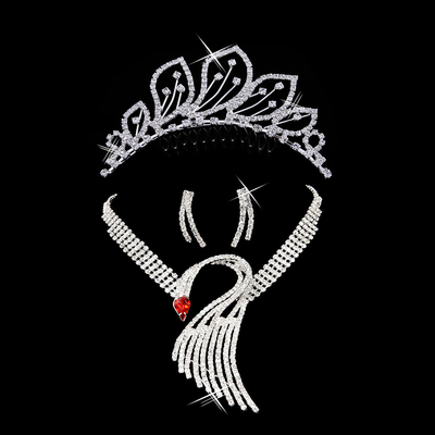 Vorzügliche handgemachte Tierschmuck-Halsketten-Ohrring-Krone für Frauen, Mädchen
