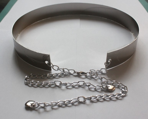 5cm Stoff-Gurte für Frauen, Modemetallplattenmetallspiegel mit Kettentaillengurt