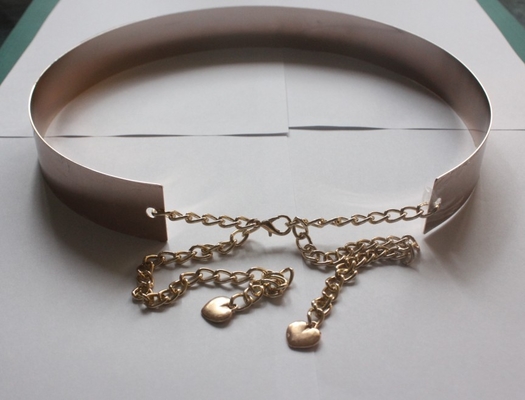 5cm Stoff-Gurte für Frauen, Modemetallplattenmetallspiegel mit Kettentaillengurt