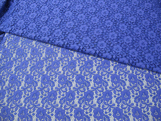 Blaues Nylon-Digital-Spitze-Gewebe-Miniblumen für Dame Dress