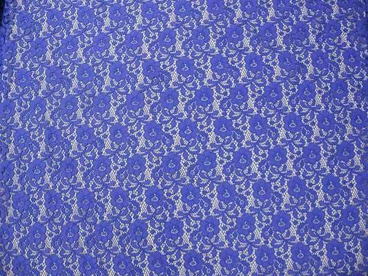 Blaues Nylon-Digital-Spitze-Gewebe-Miniblumen für Dame Dress