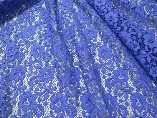 Blaues Nylon-Digital-Spitze-Gewebe-Miniblumen für Dame Dress