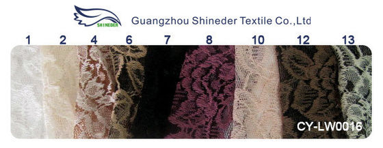 Schwarze Blumen-Baumwollnylonspitze-Gewebe, 65% Nylon + 35% Baumwolle CY-LW0016