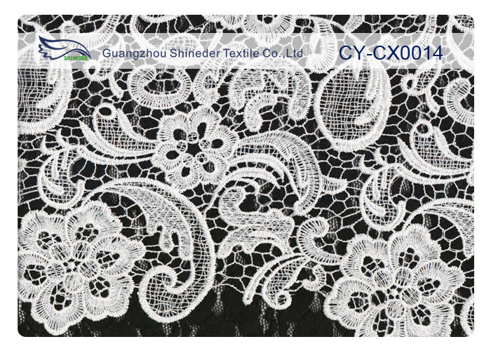 Kundenspezifisches Nylon Soems/ODM stickte Spitze-Gewebe für Kleid CY-CX0014